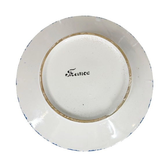 SAINT CLEMENT Luneville Art Pottery Mug with SaucerSet of 4 Handpainted France - Picture 5 of 8